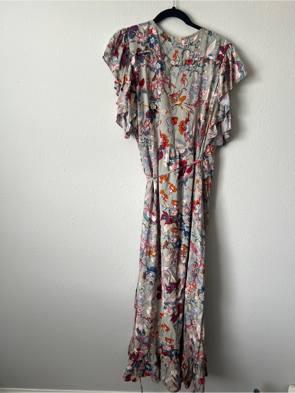 Bali Elf Floral Print "Carmen" Wrap Maxi Dress XL - Picture 9 of 9
